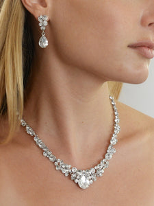 Regal Crystal Bridal or Prom Necklace & Earrings Set By The Ring Madam