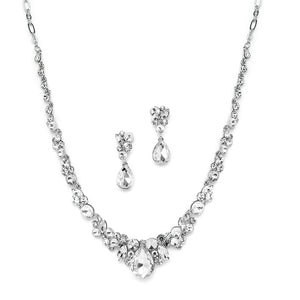 Regal Crystal Bridal or Prom Necklace & Earrings Set By The Ring Madam 