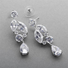 Load image into Gallery viewer, Cubic Zirconia Mosaic Cluster Earrings with Teardrop By The Ring Madam 