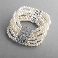 Load image into Gallery viewer, Ivory Pearl Vintage Stretch Bracelet By The Ring Madam 