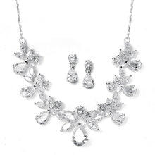 Load image into Gallery viewer, Multi Pear Shaped CZ Necklace Set in 2 Finishes By The Ring Madam 