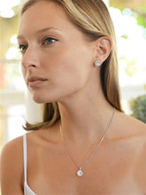 Load image into Gallery viewer, Halo Cubic Zirconia Necklace and Earring Set in 3 Finishes By the Ring Madam 