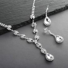 Load image into Gallery viewer, Rhinestone Pear Shape Pendant Necklace and Earring Set By The Ring Madam 