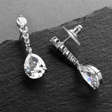 Load image into Gallery viewer, Cubic Zirconia Dangle Earrings with Graduated Top and Teardrop By The Ring Madam 
