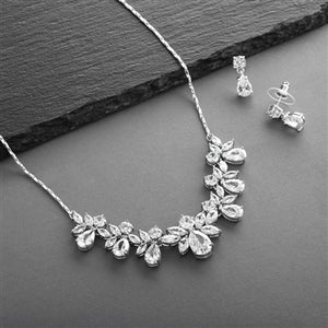 Multi Pear Shaped CZ Necklace Set in 2 Finishes By The Ring Madam 