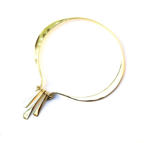 Gold Brass Statement Hinge Collar/Necklace, Handmade by the ring madam