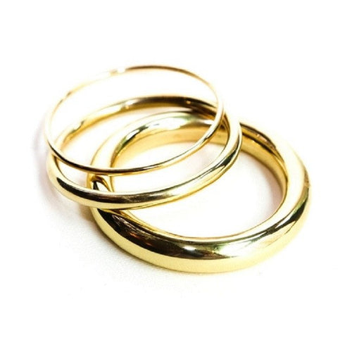 gold brass triple bangle set by the ring madam
