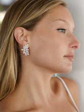 Load image into Gallery viewer, Cubic Zirconia Marquis Cluster Earrings in 3 Finishes By The Ring Madam 