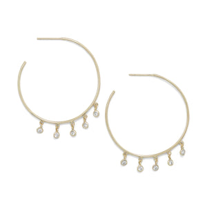 The perfect lightweight dangling CZ hoop earring. This hoop earring is one of our best sellers we could barely keep it in stock! Great quality, you will never know that they are not solid gold!!! By The Ring Madam 