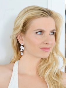 Cubic Zirconia Mosaic Cluster Earrings with Teardrop By The Ring Madam 