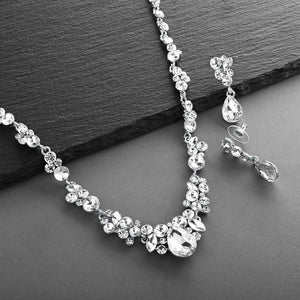 Regal Crystal Bridal or Prom Necklace & Earrings Set By The Ring Madam