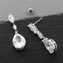Load image into Gallery viewer, Cubic Zirconia Wedding Earrings with Dainty Marquise &amp; Pear Drop By the Ring Madam 