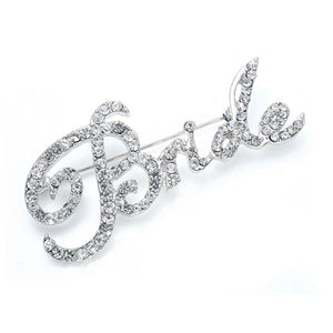 Rhinestone Bride Script Pin, perfect for bachelorette parties, bridal showers, so much fun. By The Ring Madam.