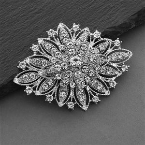 Vintage Floral Bridal Brooch in 3 Stone/Finishes by the ring madam