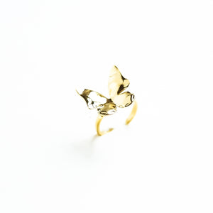butterfly ring in brass by the ring madam