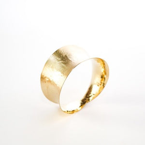 Brass Cuff, Concave Design Adjustable in Gold Finish By the Ring Madam 