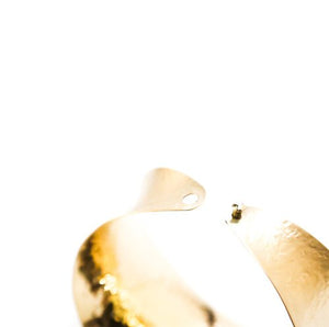 Brass Cuff, Concave Design Adjustable in Gold Finish