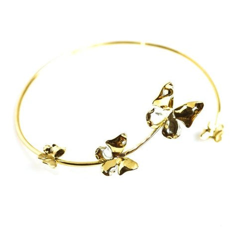 Butterfly Necklace Collar in Brass, Handmade by the ring madam