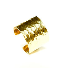 Load image into Gallery viewer, Brass Cuff, Hammered in Gold Finish