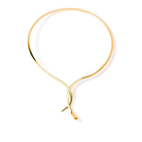 Choker/Collar Interlock Necklace in Brass Polished Gold Finish by the ring madam