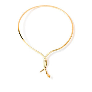 Choker/Collar Interlock Necklace in Brass Polished Gold Finish by the ring madam