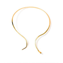 Load image into Gallery viewer, Choker/Collar Interlock Necklace in Brass Polished Gold Finish