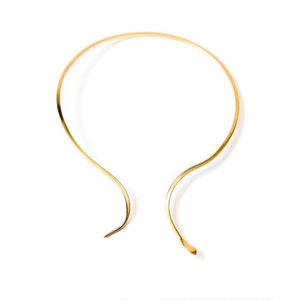 Choker/Collar Interlock Necklace in Brass Polished Gold Finish