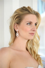 Load image into Gallery viewer, Chandelier Victorian Scrolls Cubic Zirconia Drop Earrings in 3 Finishes By The Ring Madam 