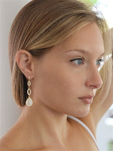 Load image into Gallery viewer, Gold Plated Micro pave Cubic Zirconia Teardrop Earrings By the Ring Madam 