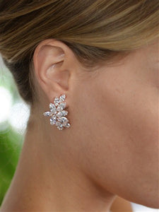 Cubic Zirconia Marquis Cluster Earrings in 3 Finishes By The Ring Madam 