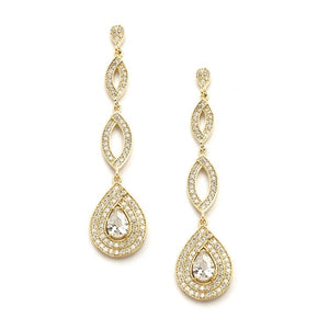 Gold Plated Micro pave Cubic Zirconia Teardrop Earrings By the Ring Madam 