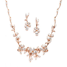 Load image into Gallery viewer, Cubic Zirconia Vine Necklace and Earrings Set in 2 Finishes By The Ring Madam 